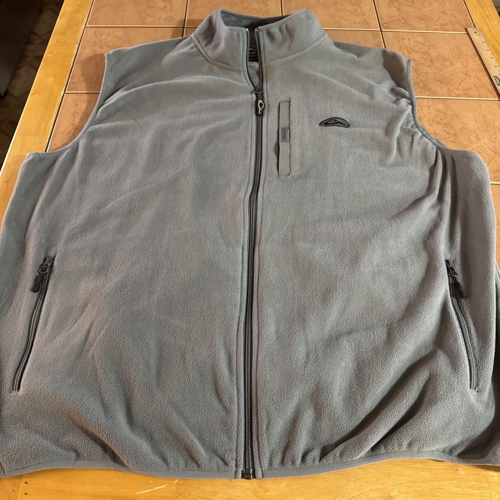 Drake Waterfowl Systems Vest Men's 3XL Gray Fleece Full Zip Magnattach Hunting‎